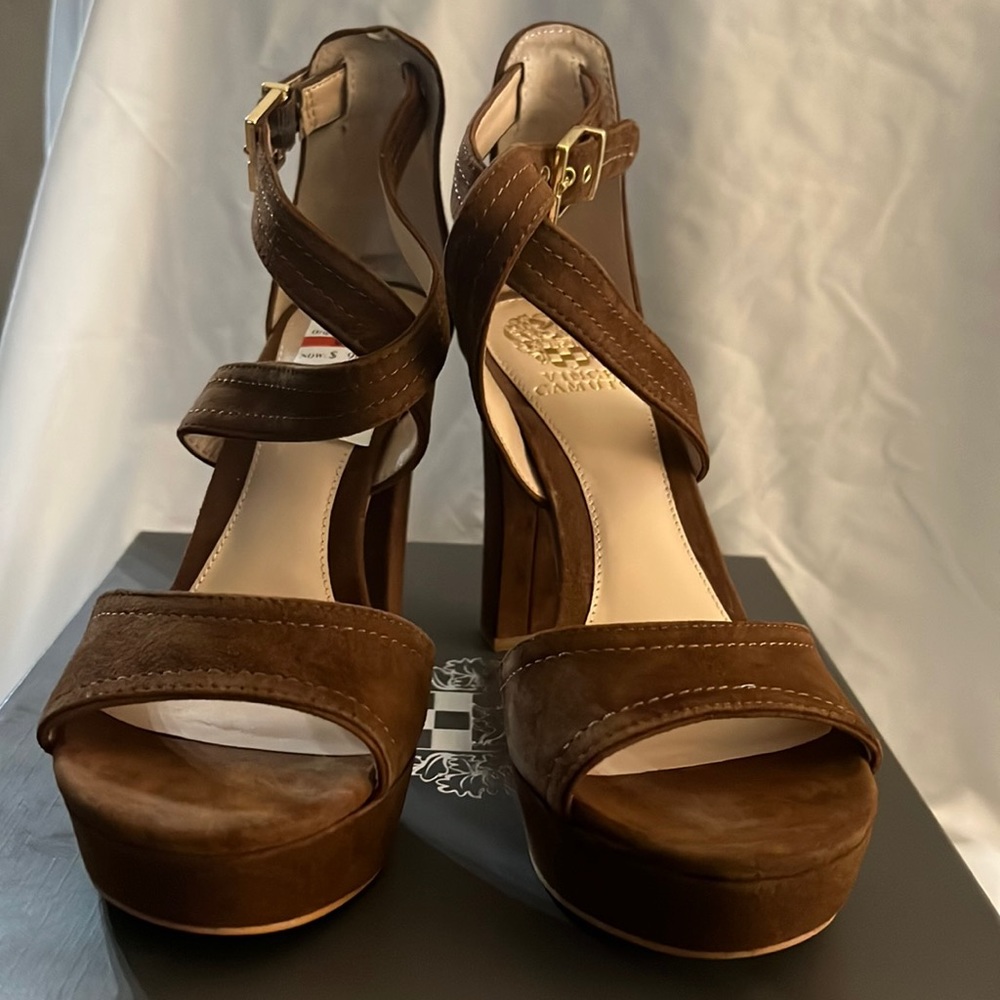 Vince Camuto Brown Platform Sandals